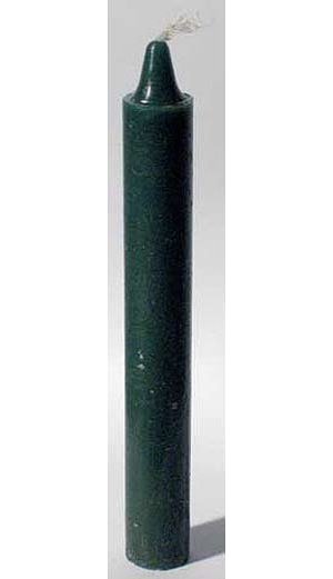 Green Taper Candle 6"