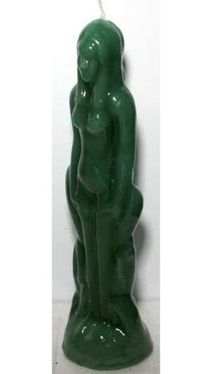 Green Female Figure Candle