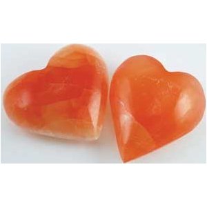 Orange Selenite Heart 2"