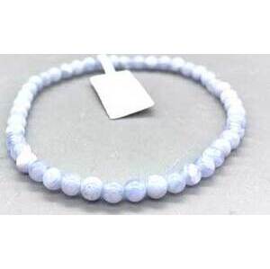 4mm Agate, Blue Lace bracelet
