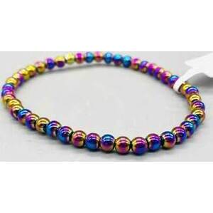 4mm Hematite, Rainbow bracelet