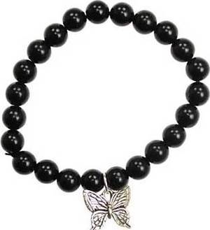 Black Obsidian Butterfly Bracelet