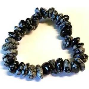 Snowflate Obsidian gemstone bracelet stretch