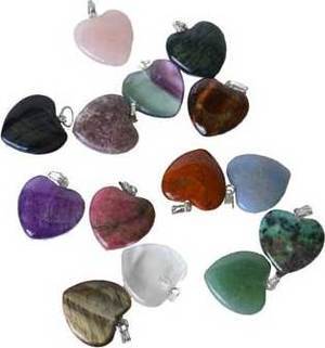 (set of 24) 3/4" (20mm) various Stones heart