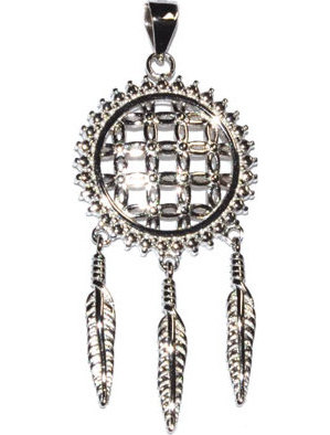 3/4" Flower of Life Dreamcatcher sterling pendant