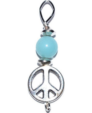 Peace pendant with amazonite bead